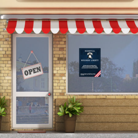 Essential Business Liberty Window Cling 18" x 24"